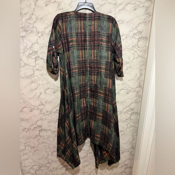 NEW Zola Premium Chic Plaid Cardigan in Green and Orange Size S - Picture 10 of 10